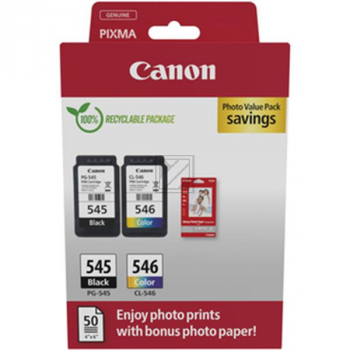 CANON Tinte PG545+CL546 MG Pixma Tinte+Fotopapier (2) blk-col ST w/