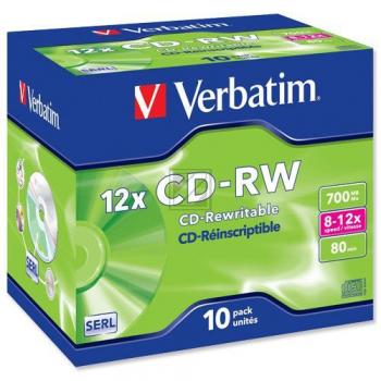 Verbatim CD-RW 80min/700MB 12 Inh.10 Jewel Case