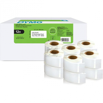 DYMO 25x54MM ETIKETTEN (12) 12RL je 500Stk LW Adress-Etiketten