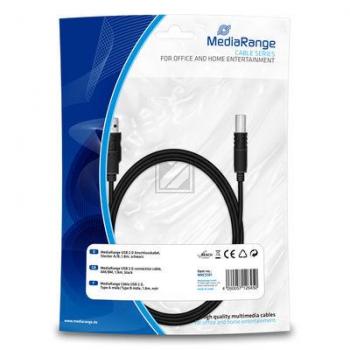 MediaRange USB Kabel A/B 1,8 m USB 2.0 black