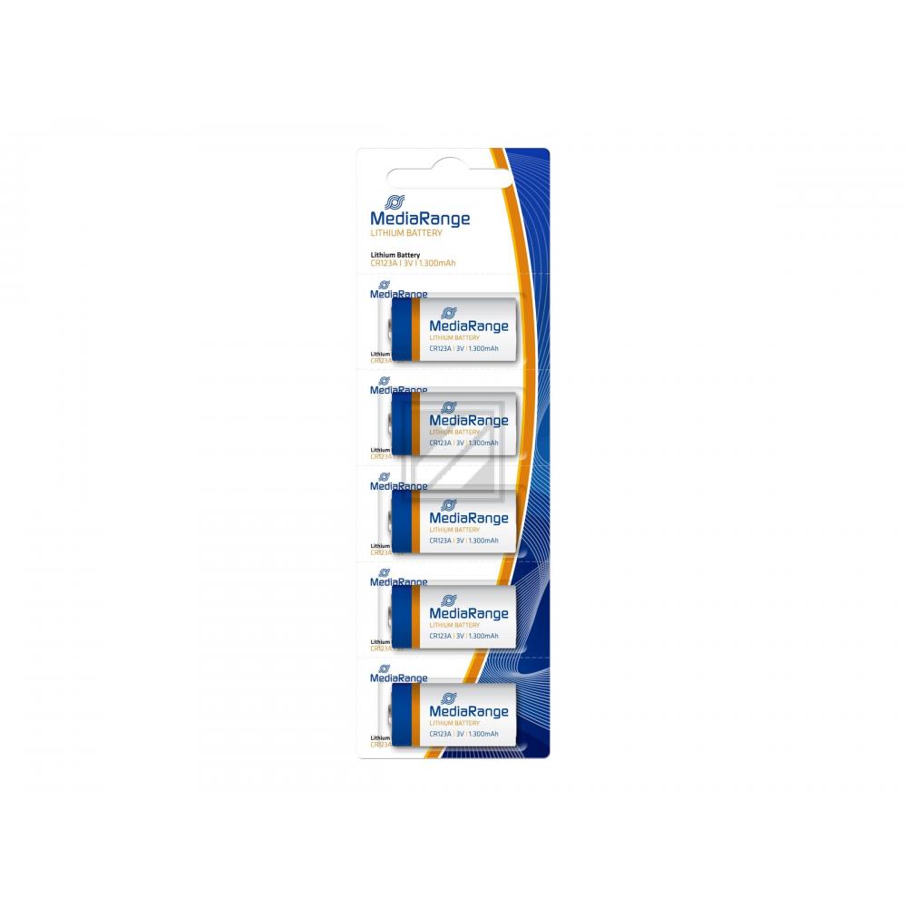 MediaRange Lithium Knopfzelle CR123A 3 V 5er-Pack