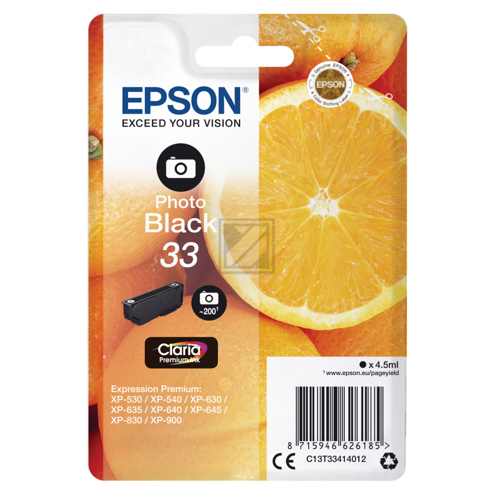 Epson T3341 Tinte Photo schwar