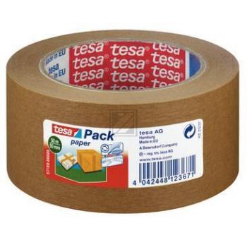 Tesapack Packband Paper 50 mm x 50 m braun von Hand einreissbar