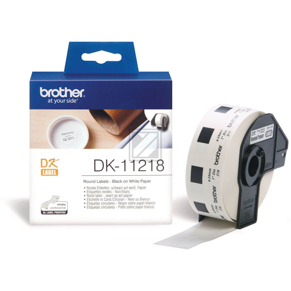 Brother P-Touch 24 mm/rund Etiketten Papier weiß