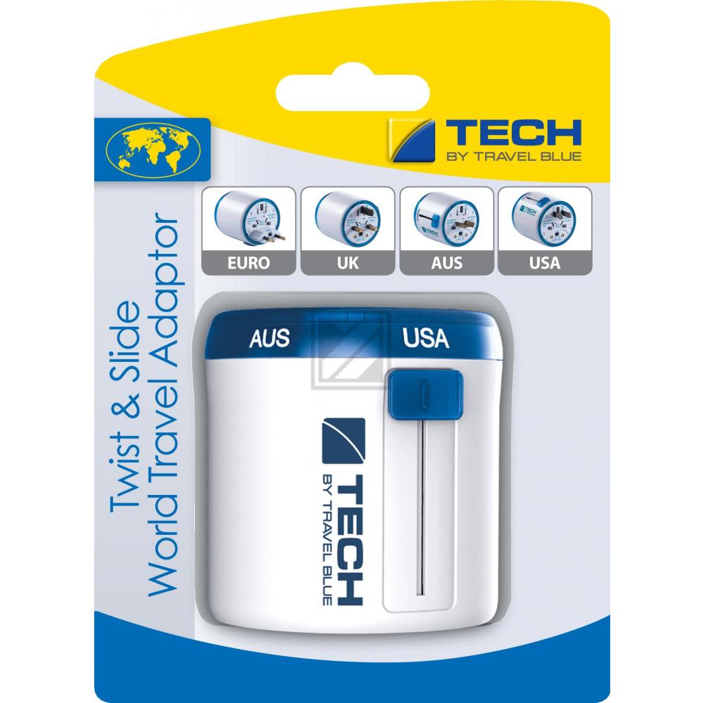 Travel Blue Sliding Adaptor Europe Strom Weltreise-Adapter