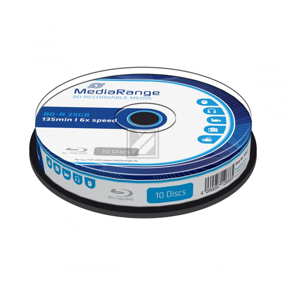 Mediarange Blu-Ray Bd-R 25 GB 6 x (10) Cake Case
