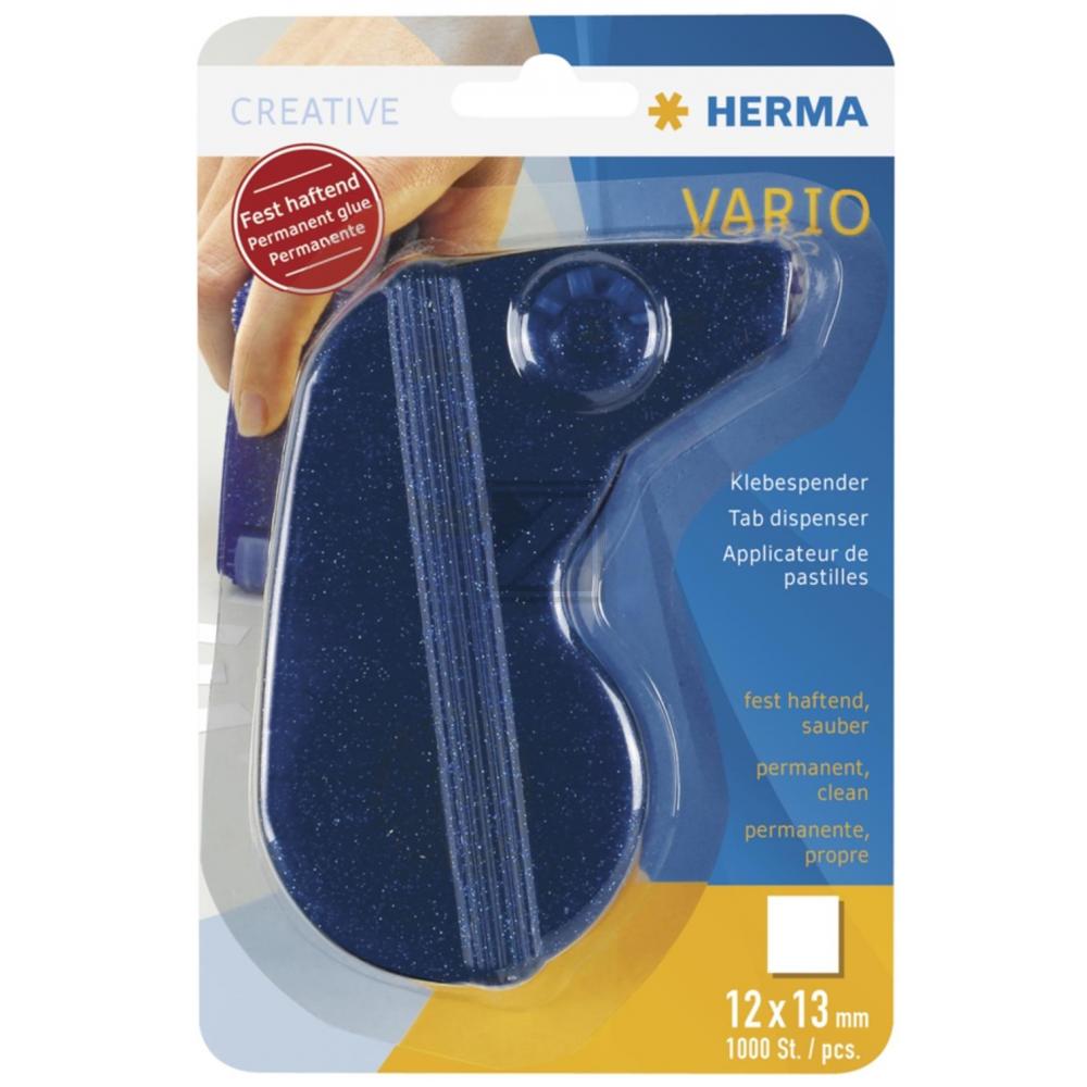 Herma Klebespender Vario blau fest haftend mit 1000 Klebestücken