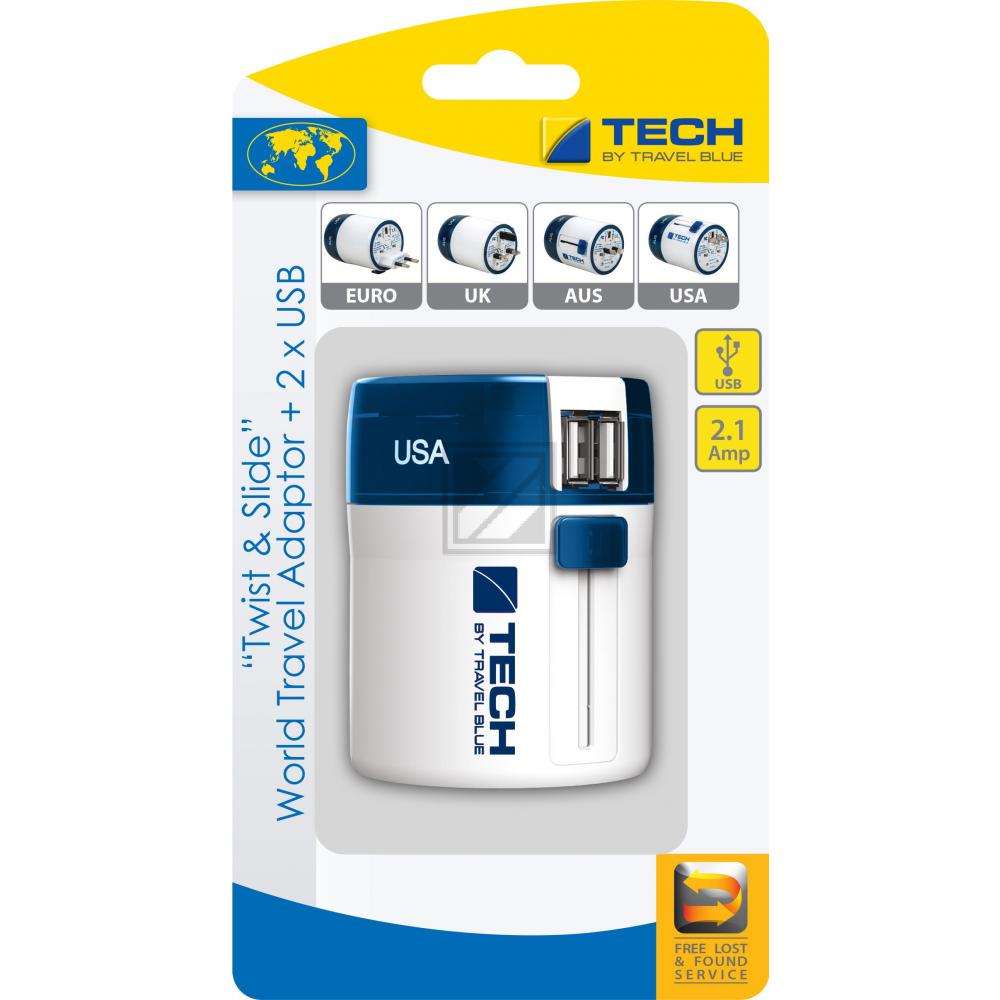 Travel Blue Sliding Adaptor Europe Strom Weltreise-Adapter
