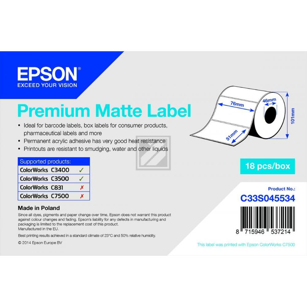 Epson Premium matte Etiketten, gestanzt weiß