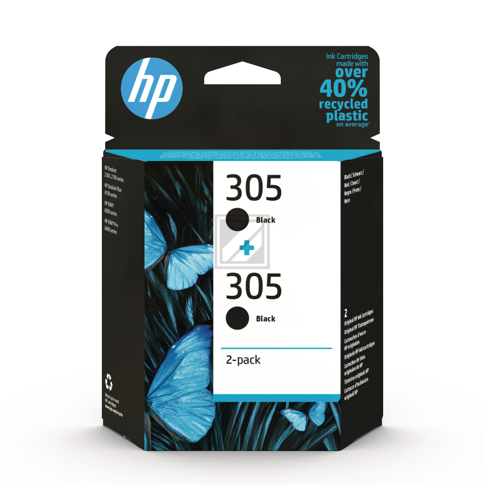 HP Tintenpatrone 305 schwarz 6ZD18AE DeskJet 2300/2700 2-Pack