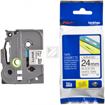 Brother P-Touch 24 mm W-Blk white-black 8 m laminiert
