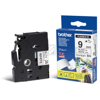 Brother P-Touch 9 mm W-Blk white-black 8 m laminiert flexibel