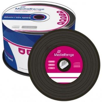 Mediarange CD-R80 700 MB 52 x 50-er Spindel Vinyloptik black