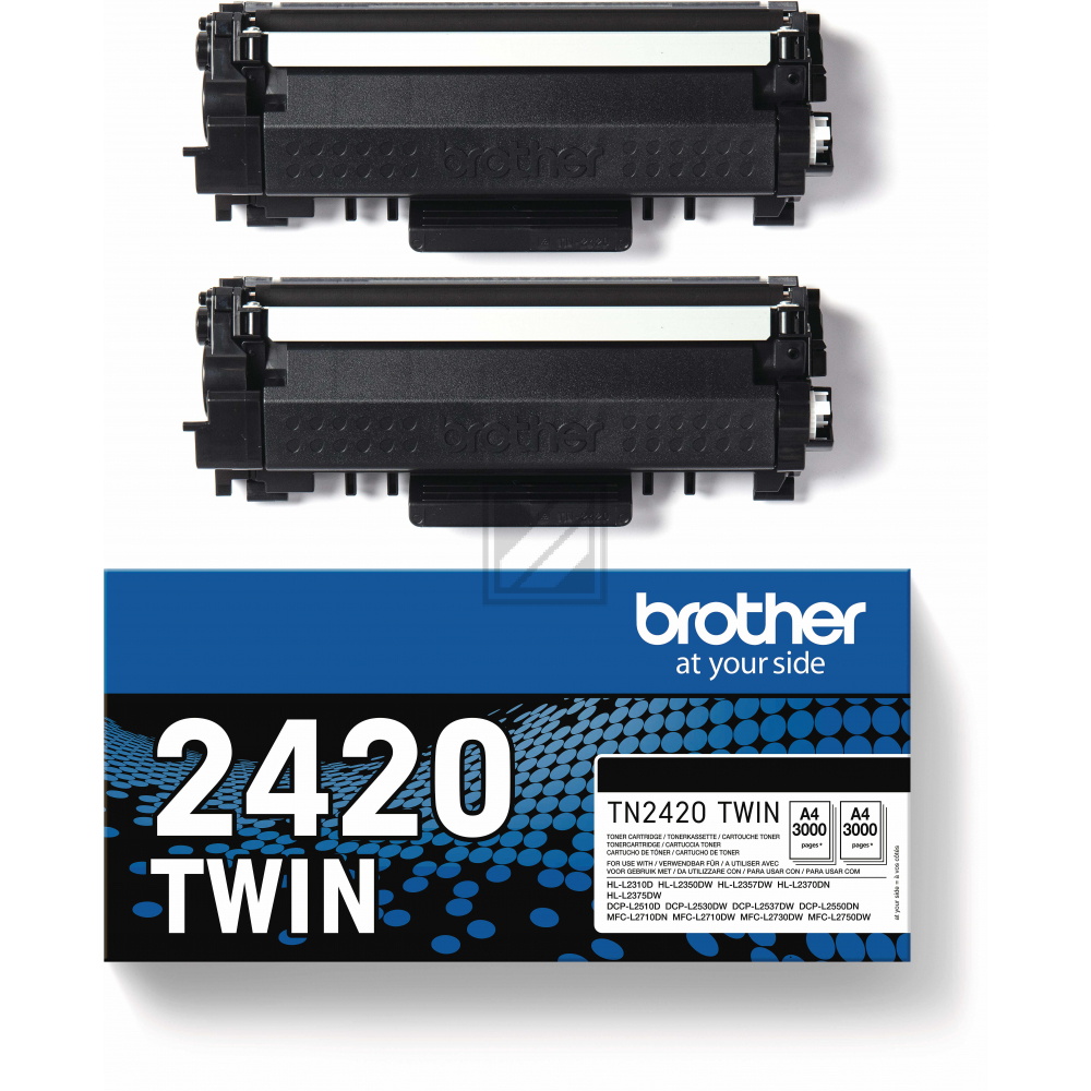 BROTHER Toner Twin Pack 2x3000 schwarz TN-2420 HL-L2350/2370 Seiten