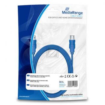 MediaRange USB 3.0 Kabel 3,0 m blau, Stecker A/Buchse A