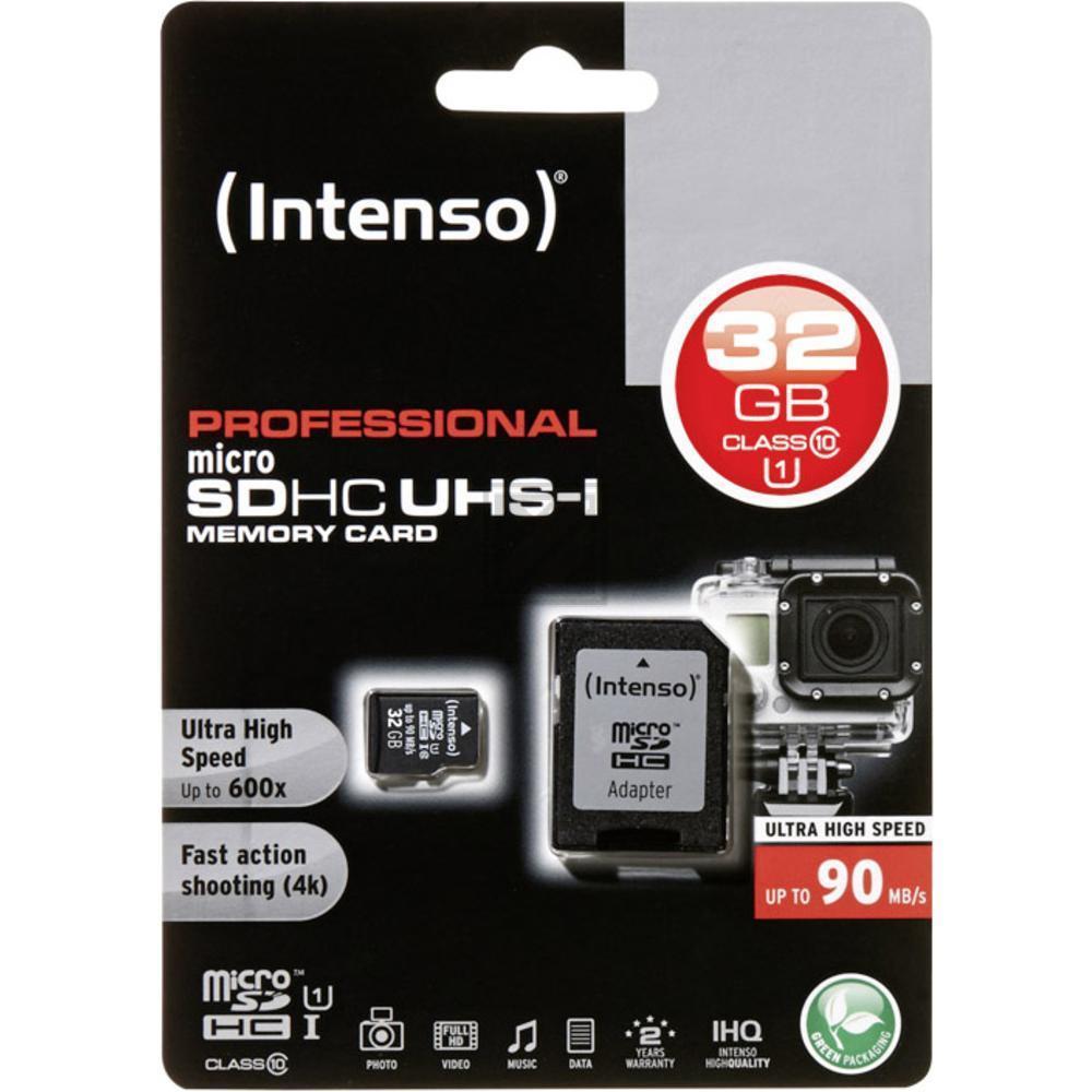 Intenso Micro SDHC Card 32 GB Class 10 UHS-I inkl. Adapter