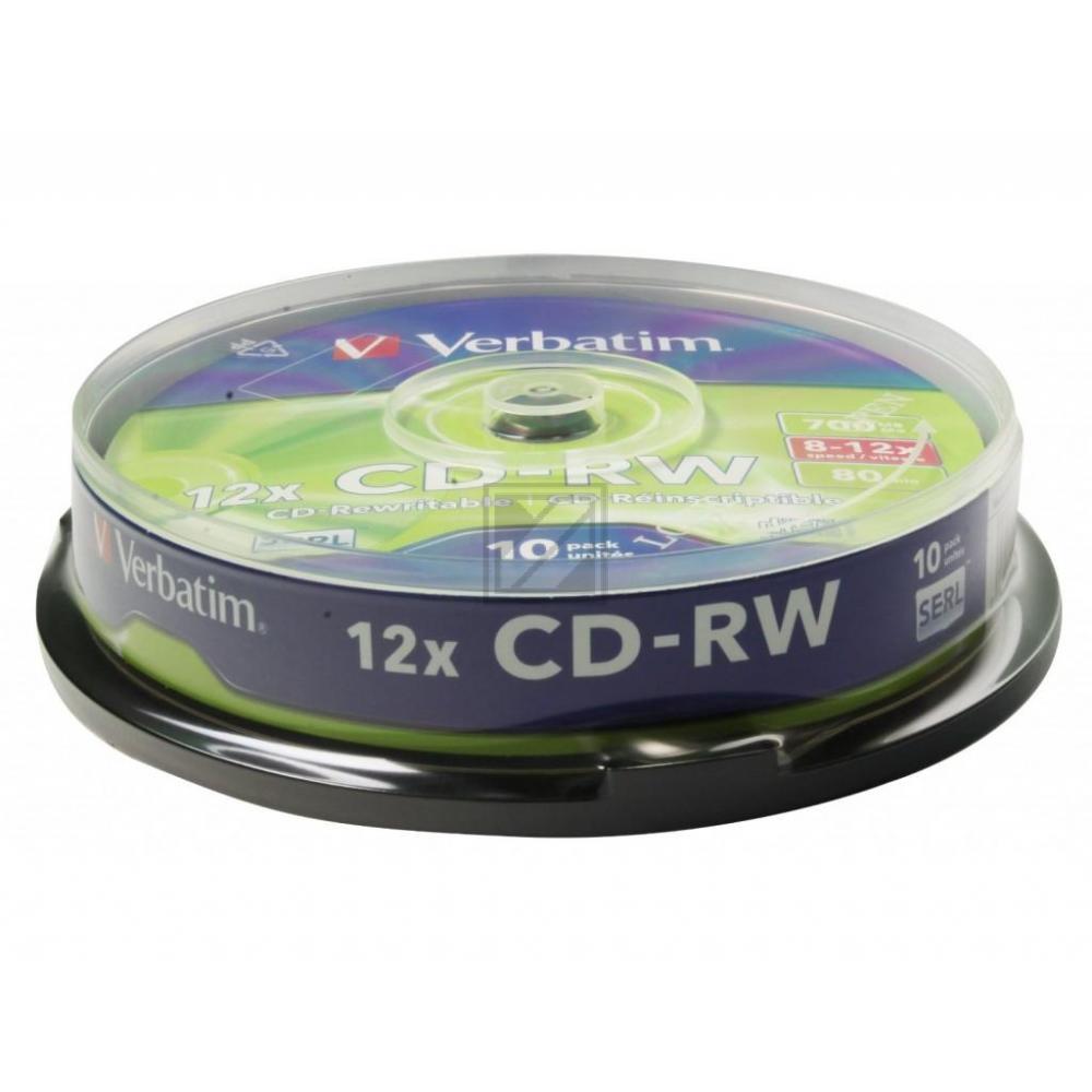 Verbatim CD-RW 80min/700MB 12 x /Spindel/Scratch Resistant