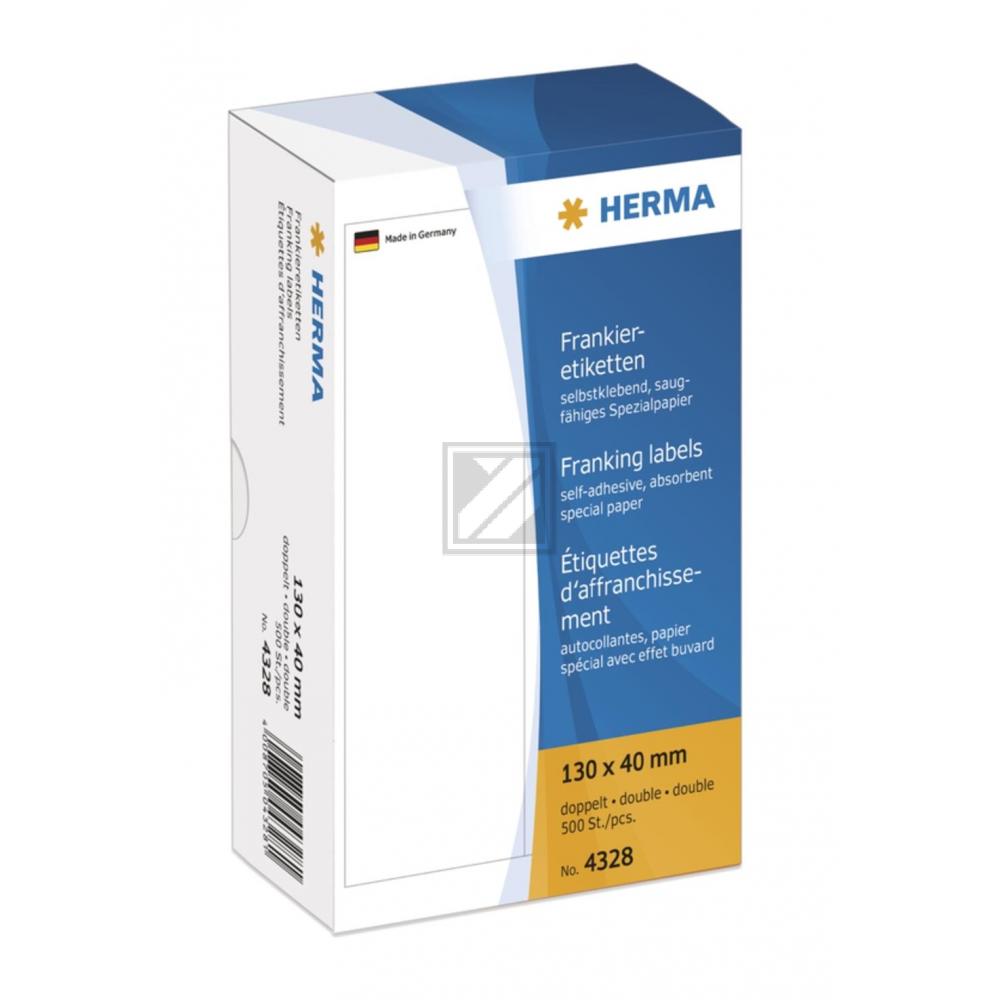 Herma Frankieretiketten weiß doppelt 130 x 40 mm Inh.500