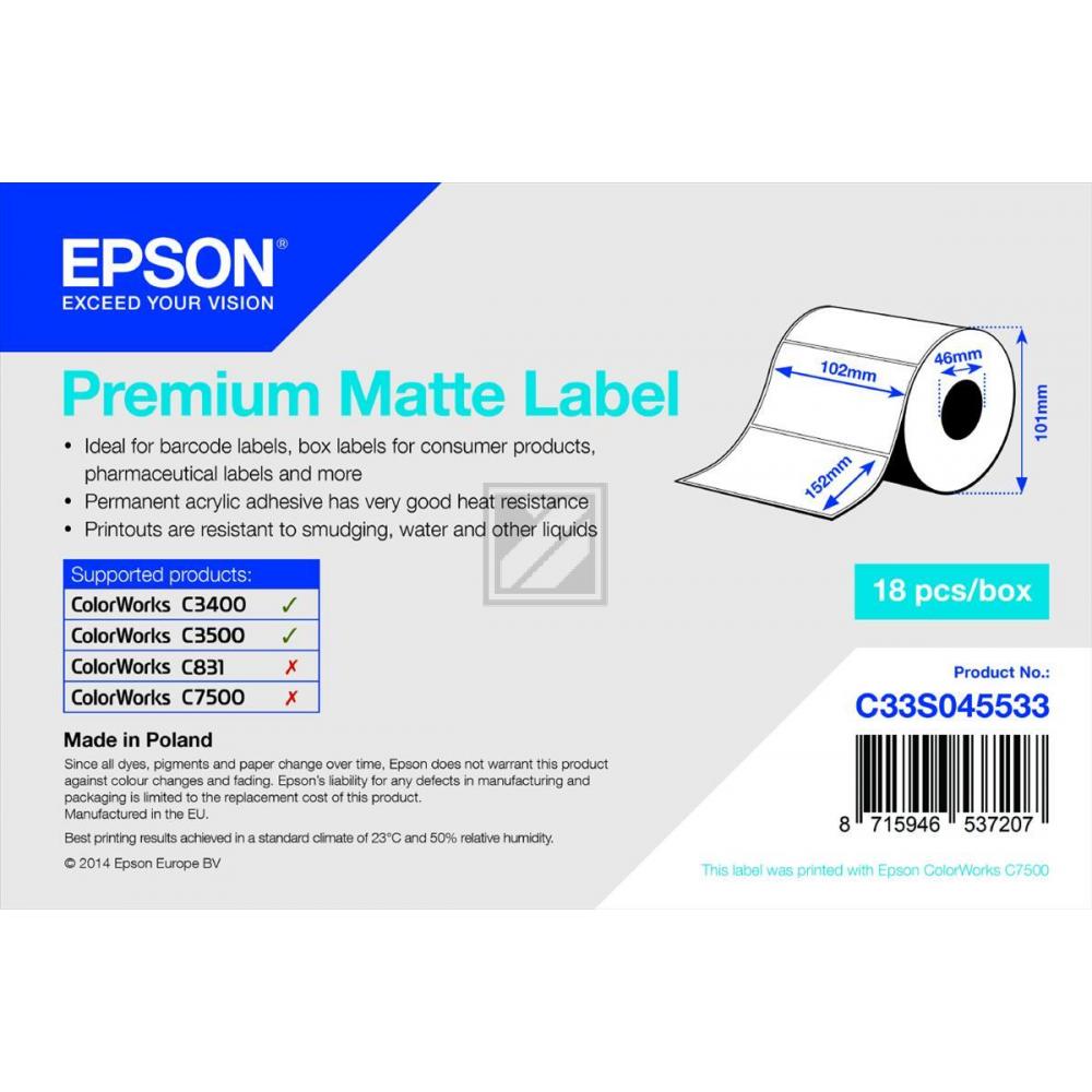 Epson Premium matte Etiketten, gestanzt weiß