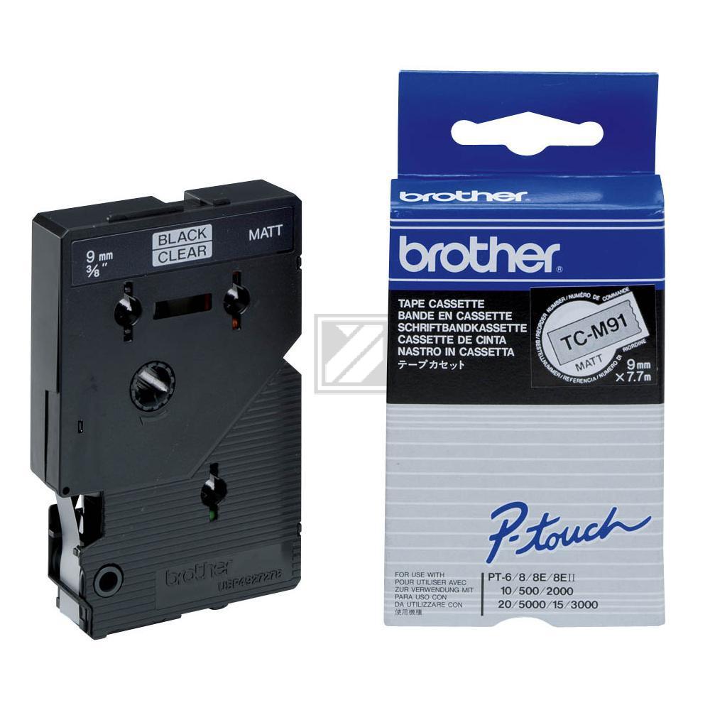 Brother P-Touch 9 mm blk-t black/transp. 7,7 m laminiert