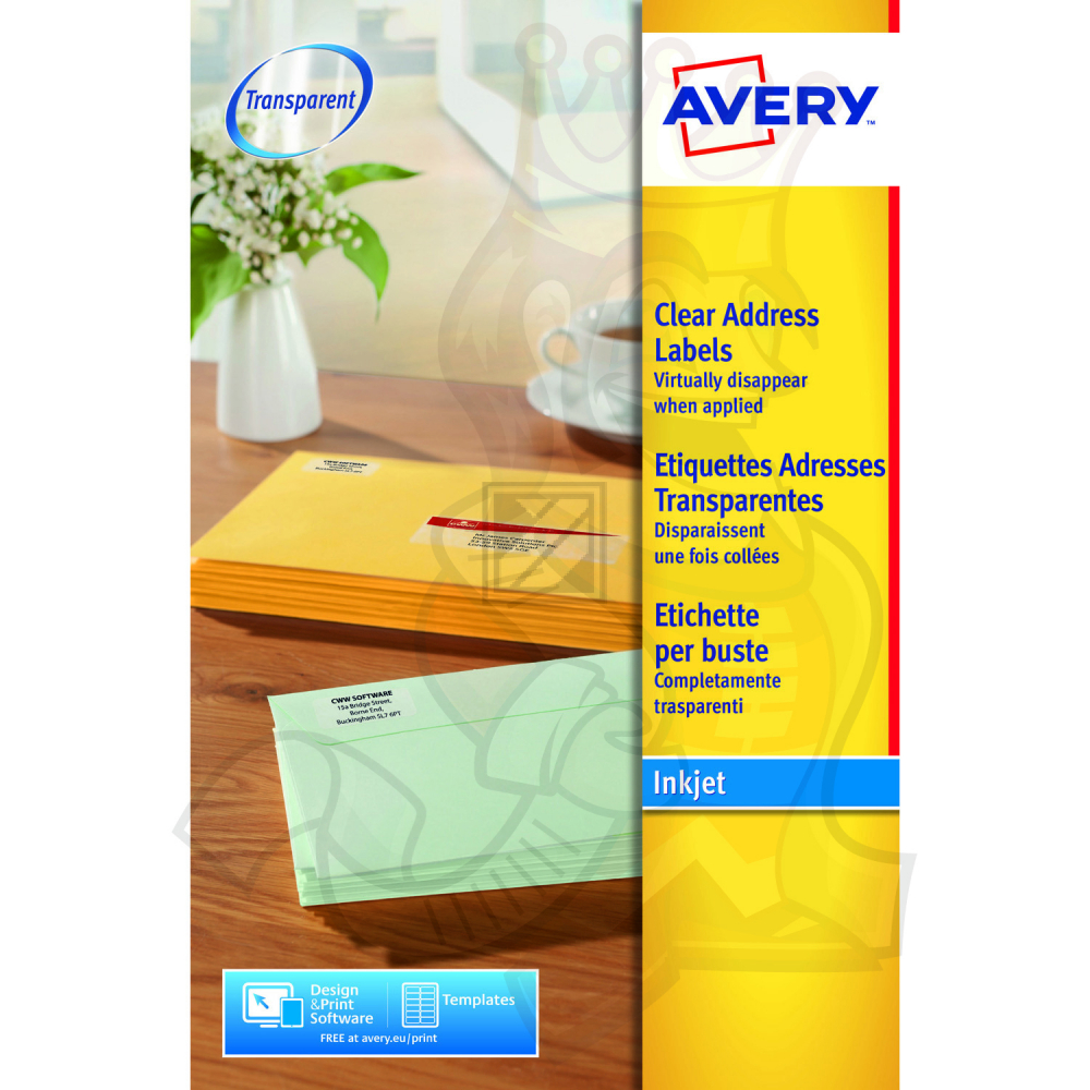 AZ Adress-Etiketten J8560-25 transparent Inh.525 63,5 x 38,1 mm