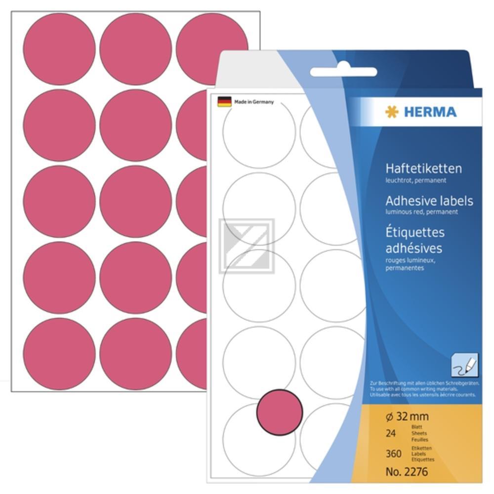 Herma Vielzwecketiketten rot › 32 mm rund Papier matt Inh.360