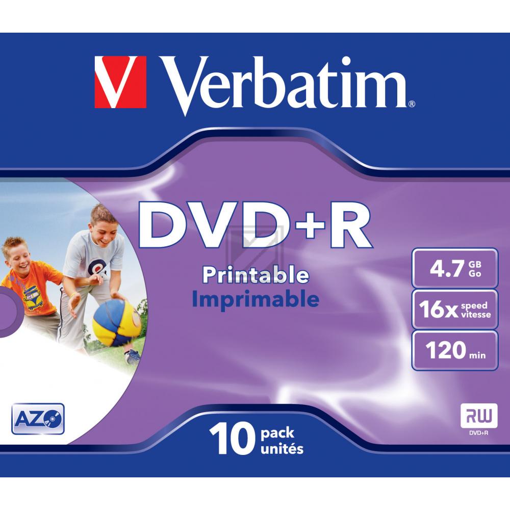 Verbatim DVD+R 4,7 GB 16 x Inh.10 Jewel Case