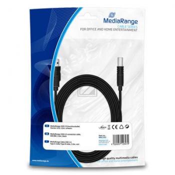 MediaRange USB Kabel A/B 5,0 m USB 2.0 black