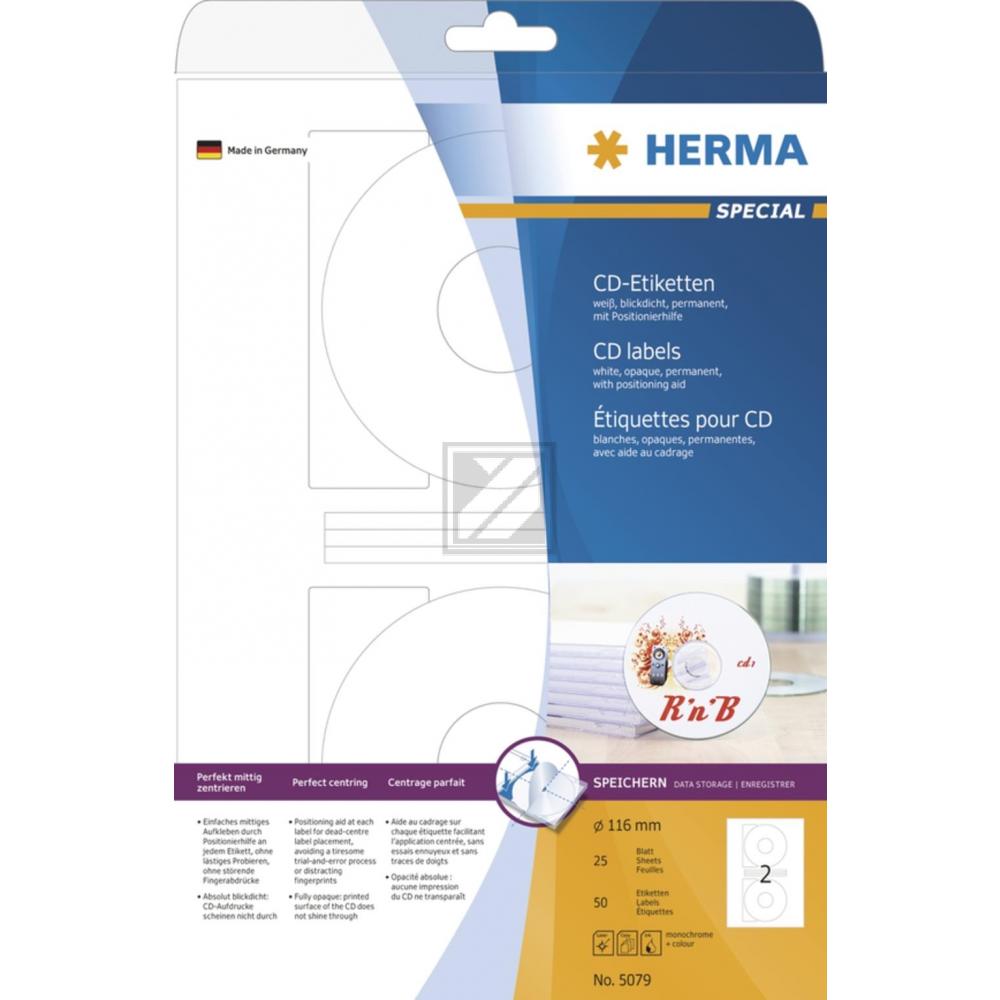 Herma CD-Etiketten A4 weiß › 116 mm Papier matt Inh.50