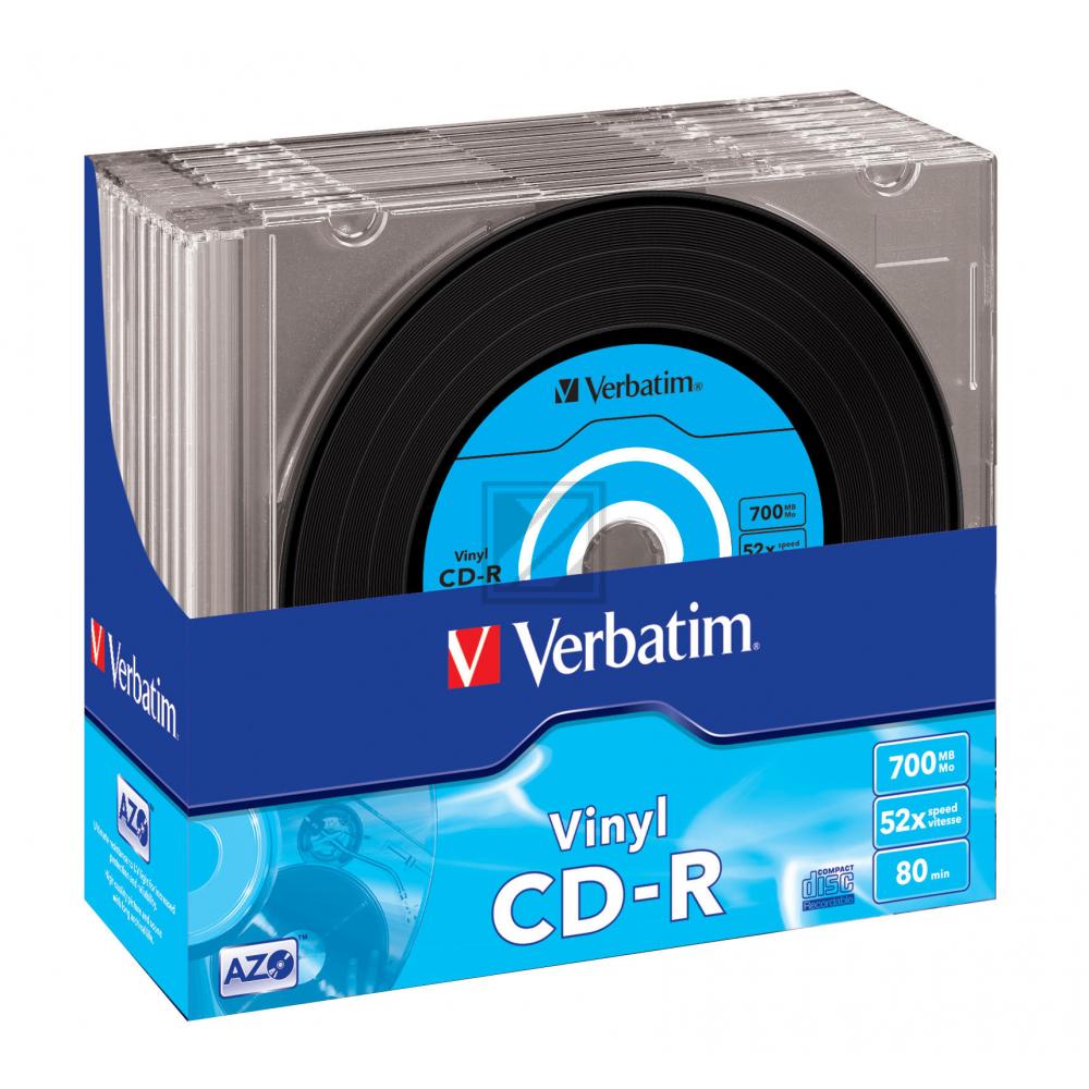 Verbatim CD-R 80min/700MB (10) 52 x /Slim Case/Vinyl Surface