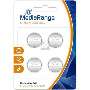 MediaRange Lithium Knopfzelle CR2032 3 V 4er-Pack