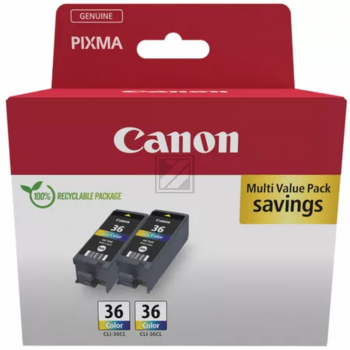 CANON Tinte Set CLI36 Pixma (2 Tinte color w/o SEC 2x249Seiten Cardboar
