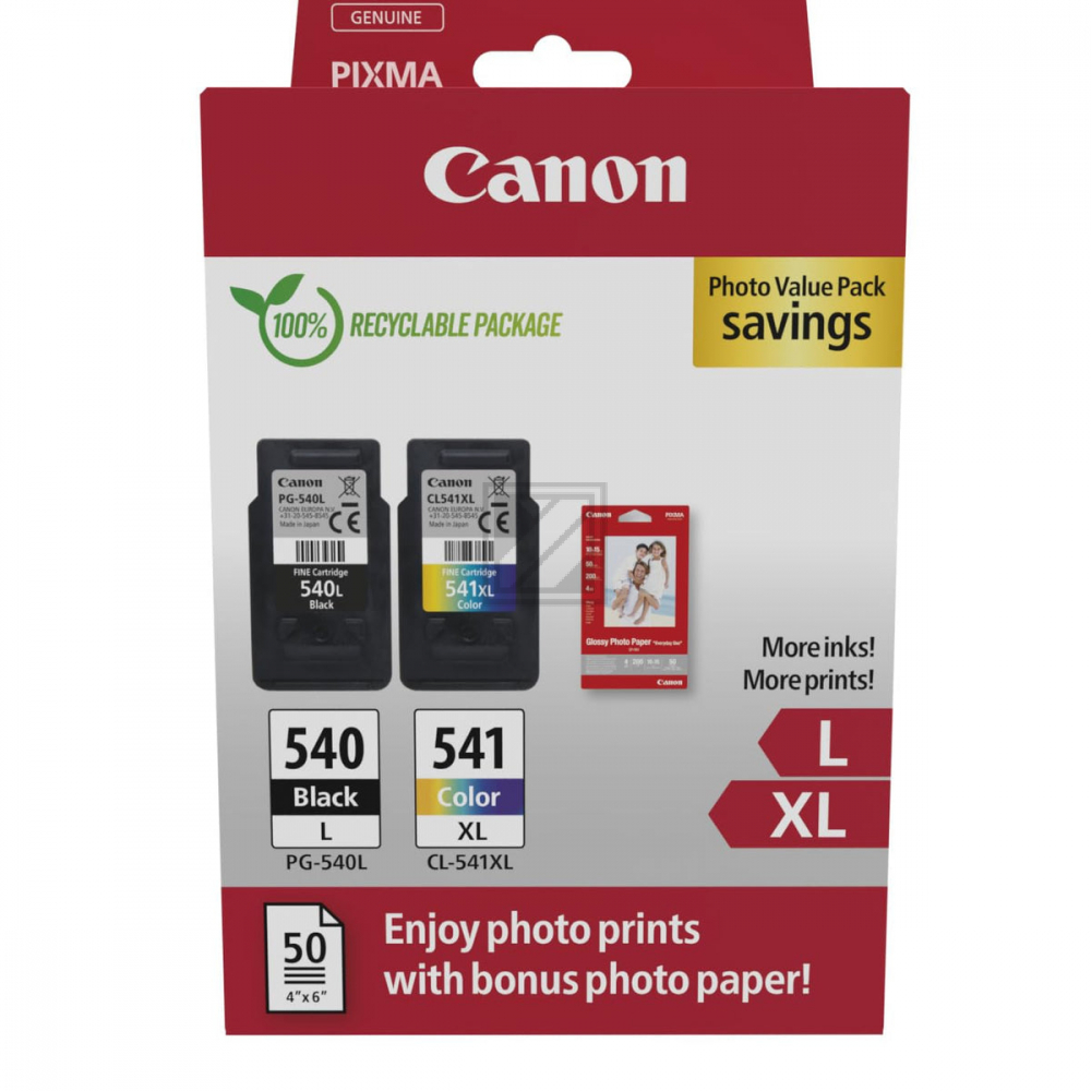 CANON Tinte Set PG540L+CL541XL Pixma MG Tinte+Fotopapier (2) blk-col HC